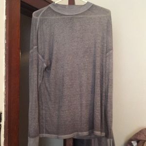 Pink Oversized Gray Long Sleeve Shirt